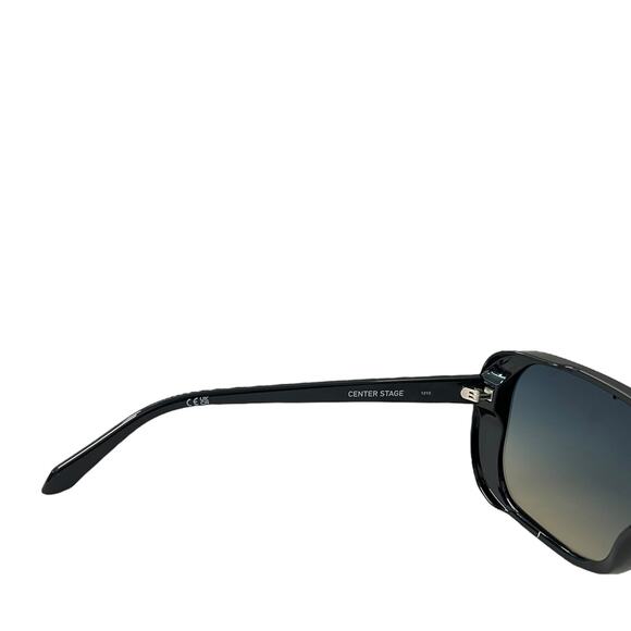 Quay Australia Center Stage Shield Sunglasses Black Ink Taupe